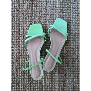 Paloma Wool Lime Green Neon Ringo Kitten Heel Sandals Size 41